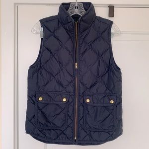 J Crew Navy Puffer Vest size S